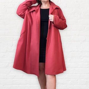 Hilary Radley Oversized Long Wrap Jacket Trench Coat with Pockets